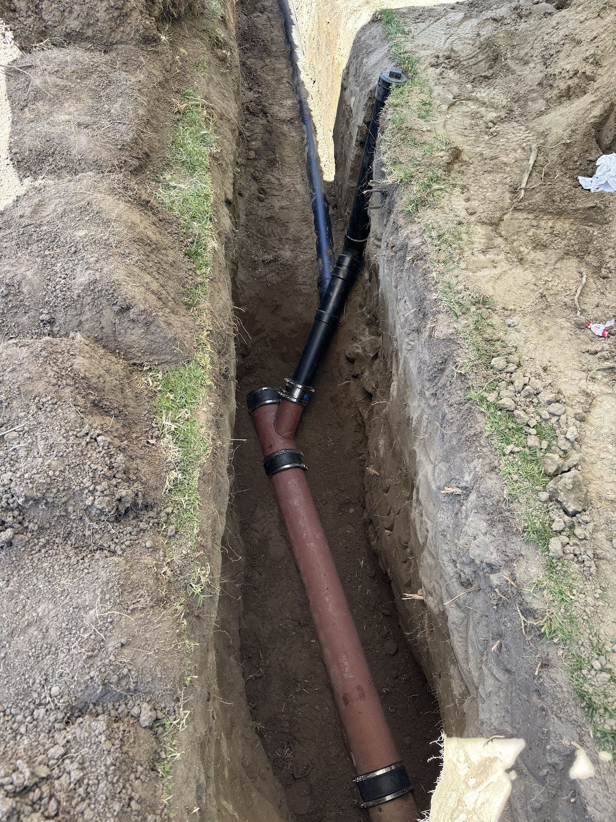 Trench and underground plumbing work