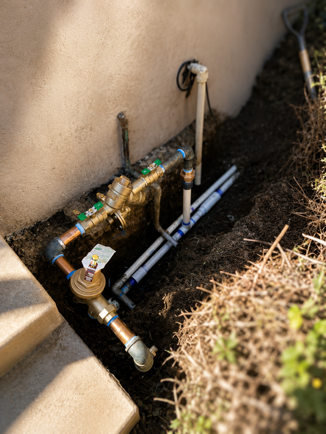Emergency water supply and backflow work