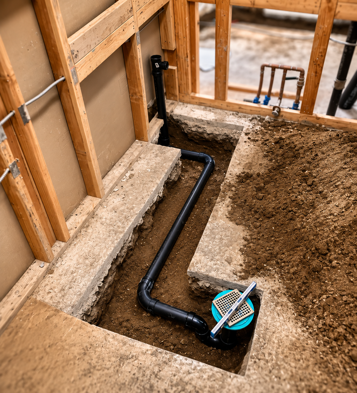 Underground drain and sewer work